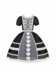 Wish Series Doll Sense Ruffles Round Neckline Heart Shape Lace Bowknot Sweet Lolita Puff Sleeves Dress