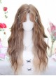 Fairy Linen Golden Stylish Energetic Idol Long Curly Hair Sweet Lolita Mid Split Full Head Wig