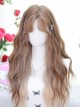 Fairy Linen Golden Stylish Energetic Idol Long Curly Hair Sweet Lolita Mid Split Full Head Wig