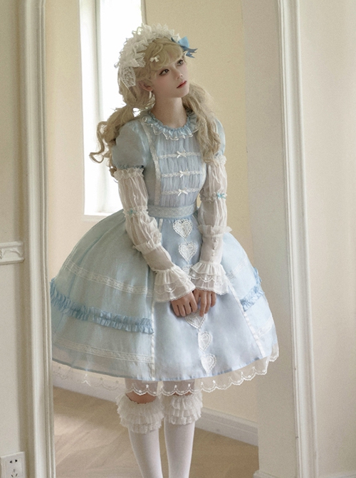 Wish Series Lace Ruffles Ribbon Bowknot Sweet Lolita Splicable Lotus Root Long Sleeves