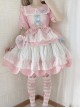 Runaway Sweetheart Series Cute Pink Ruffles Square Lapel Sweet Lolita High Waist Puff Sleeves Dress