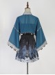 Chinese Style Improved Han Elements Blue Miao Nationality Elegant Kawaii Fashion Camisole Skirt Cardigan Set