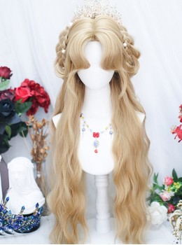 Golden Palace Style Noble Elegant Mid Split Blond Natural Long Curly Hair Classic Lolita Wig