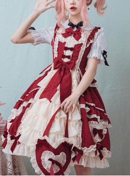 Love Concerto Series Fairy Tale Style Chiffon Bowknot Ruffles Sweet Lolita Cute Sleeveless Sundress