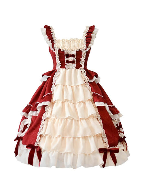 Love Concerto Series Fairy Tale Style Chiffon Bowknot Ruffles Sweet Lolita Cute Sleeveless Sundress