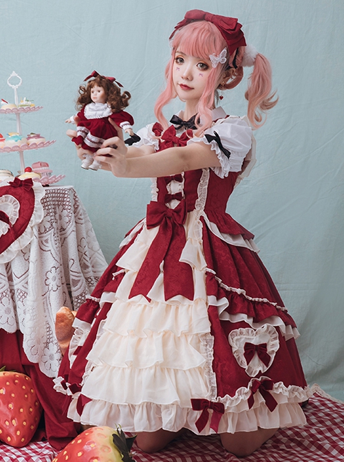 Love Concerto Series Fairy Tale Style Chiffon Bowknot Ruffles Sweet Lolita Cute Sleeveless Sundress