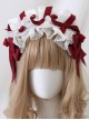 Fairy Tale Style Cute Red Ribbon Bowknot Fluffy 3D White Mesh Yarn Lace Hair Accessory Sweet Lolita Headband