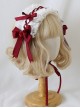 Fairy Tale Style Chiffon Lace Cute Red Rose Cross Ribbon Bowknot Hair Accessory Sweet Lolita Headband