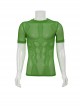 Gothic Style Sexy Diamond Mesh Simple Round Neck Design Green Daily Short Sleeved T-Shirt