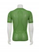 Gothic Style Sexy Diamond Mesh Simple Round Neck Design Green Daily Short Sleeved T-Shirt