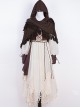 Halloween Show Witch Brown Adventurer Wasteland Style Exotic Punk Lolita Dress Costumes Vest Tassel Cloak Set