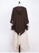 Halloween Show Witch Brown Adventurer Wasteland Style Exotic Punk Lolita Dress Costumes Vest Tassel Cloak Set