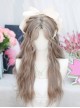 Ablaze Series Elegant Light Brown Mid Split Long Wool Curly Hair Sweet Lolita Full Head Wig