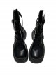 Western Cowboy Cool Punk Lolita Straps Round Toe Heightened Thick Sole Vintage Daily Martin Boots