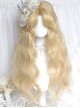 Gem Girl Series Light Golden Doll Sense Mid Split Long Curly Blond Hair Sweet Lolita Full Head Wig