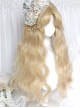 Gem Girl Series Light Golden Doll Sense Mid Split Long Curly Blond Hair Sweet Lolita Full Head Wig