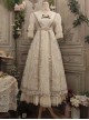 Sally Garden Series Apricot Retro Elegant Gorgeous Mesh Yarn Embroidery Classic Lolita Empire Style Puff Sleeves Dress