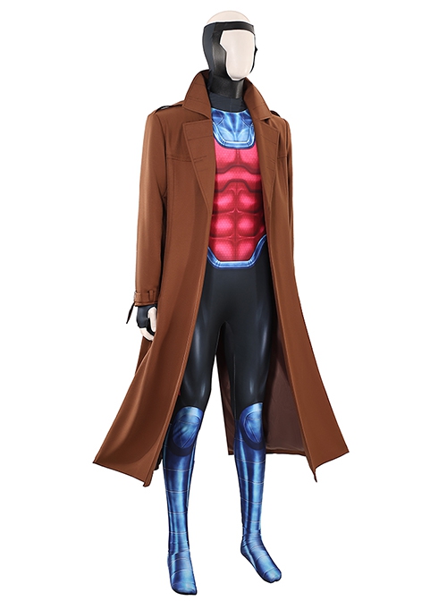 X-MEN 97 Halloween Cosplay Gambit Remy Etienne LeBeau Bodysuit Costume Set Without Shoes