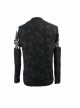 Punk Style Irregular Stretch Jacquard Knitted Fabric Chest Heat Seal With Eyelet Lace Up Design Black Detachable Short Sleeved T-Shirt