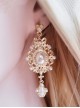 Retro Elegant Court Baroque Style Tea Party Exquisite Classic Lolita White Pearl Earrings