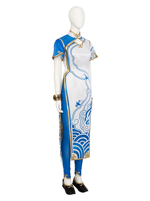 Game Street Fighter 6 Halloween Cosplay Chun-Li Outfit Costume Cheongsam Full Set