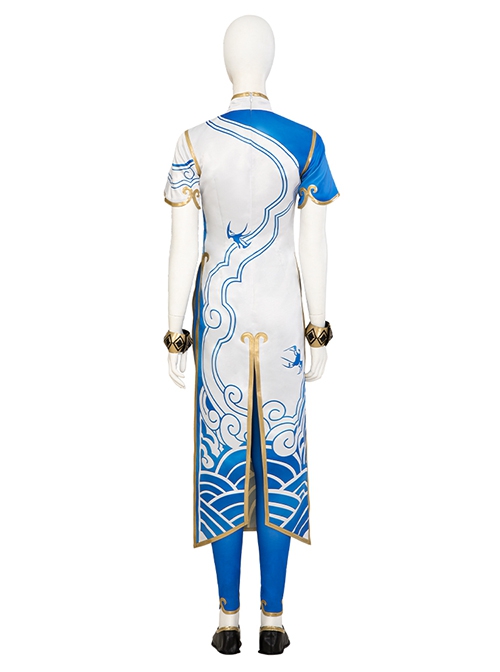 Game Street Fighter 6 Halloween Cosplay Chun-Li Outfit Costume Cheongsam Full Set