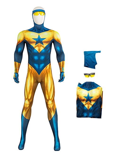 Comics Booster Gold Halloween Cosplay Michael Jon Carter Costume Bodysuit Set