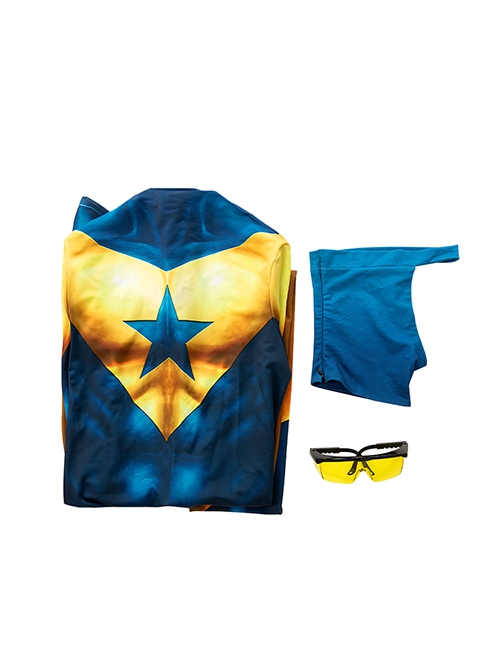 Comics Booster Gold Halloween Cosplay Michael Jon Carter Costume Bodysuit Set