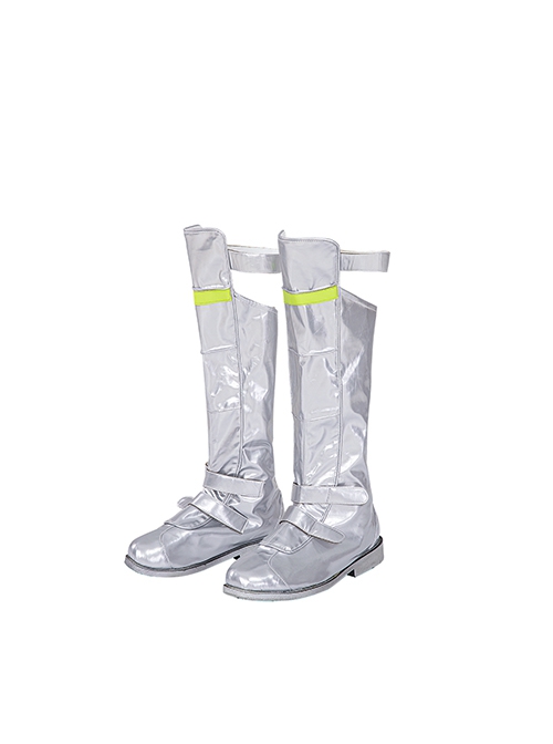 Apex Legends Halloween Cosplay Crypto Tae Joon Park Accessories Silver Boots