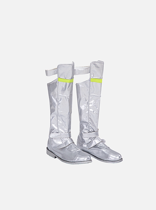 Apex Legends Halloween Cosplay Crypto Tae Joon Park Accessories Silver Boots