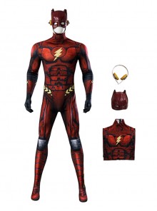 Movie The Flash Parallel Universe Version Halloween Cosplay Flash Costume Bodysuit Set