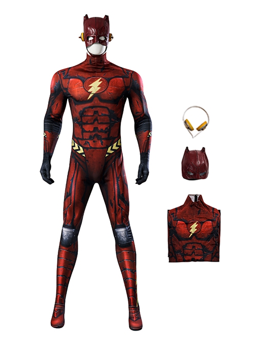 Movie The Flash Parallel Universe Version Halloween Cosplay Flash Costume Bodysuit Set