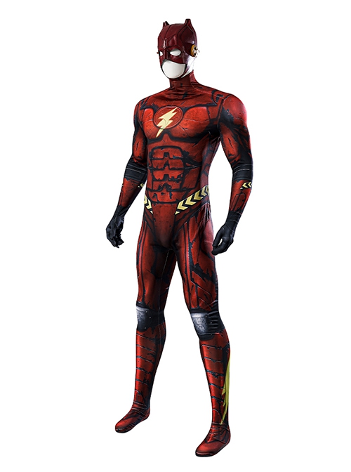 Movie The Flash Parallel Universe Version Halloween Cosplay Flash Costume Bodysuit Set