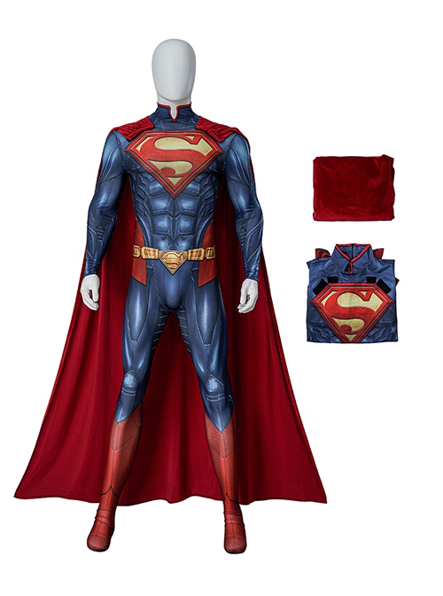 Injustice Gods Among Us Comic Version Halloween Cosplay Superman Costume Bodysuit Full Set