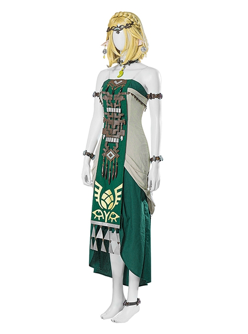 The Legend Of Zelda Tears Of The Kingdom Halloween Cosplay Princess Zelda White Dress Costume Set Without Shoes