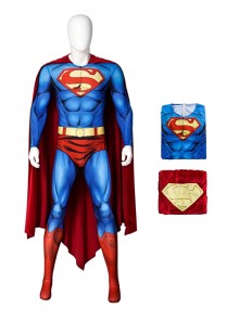 Superman Comic Version Halloween Cosplay Superman Bodysuit Costume Set