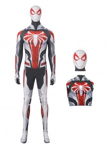 Ps4 Game Spider-Man Halloween Cosplay White Armor Battle Suit Costume Set