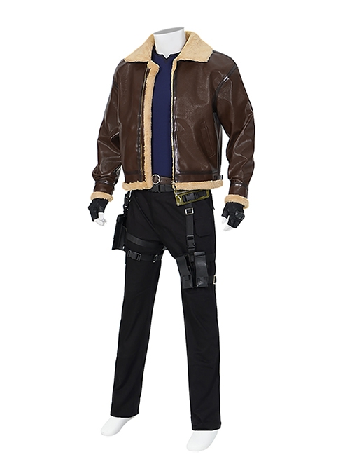 Resident Evil 4 Remake Halloween Cosplay Leon Scott Kennedy Costume Set Without Shoes