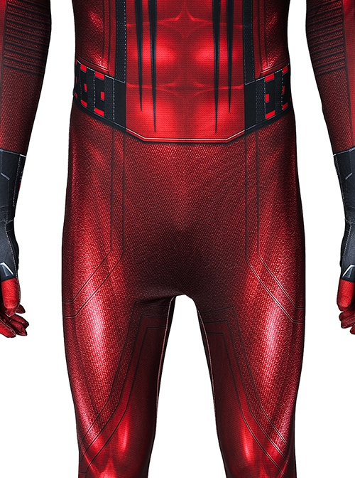 Spider Man Halloween Cosplay Miles Morales Crimson Hood Edition Costume Bodysuit Set