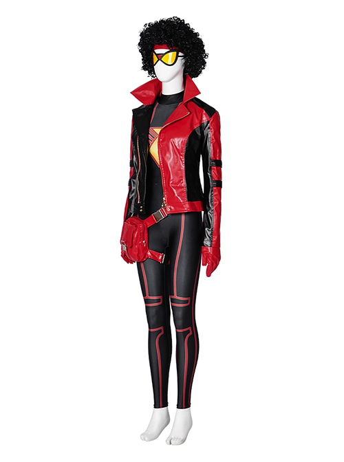 Animated Movies Spider-Man Across The Spider-Verse Halloween Cosplay Spider-Woman Jessica Miriam Drew Costume Set Without Boots