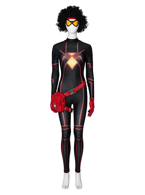 Animated Movies Spider-Man Across The Spider-Verse Halloween Cosplay Spider-Woman Jessica Miriam Drew Costume Set Without Boots