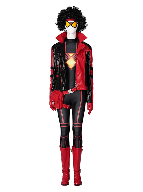 Animated Movies Spider-Man Across The Spider-Verse Halloween Cosplay Spider-Woman Jessica Miriam Drew Accessories Red Boots