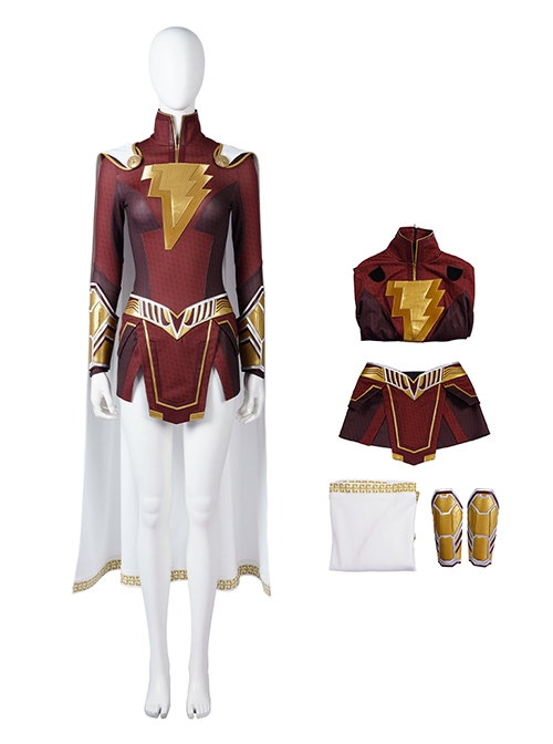 Shazam Fury Of The Gods Lady Shazam Halloween Cosplay Mary Bromfield Costume Set Without Boots