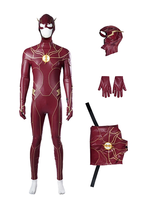 Movie The Flash 2023 Halloween Cosplay Barry Allen Costume Bodysuit Set Without Boots