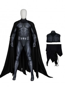 Movie The Flash Halloween Cosplay Michael Keaton Version Batman Costume Black Bodysuit Set Without Headcover