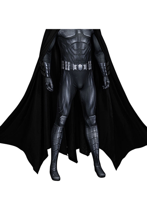 Movie The Flash Halloween Cosplay Michael Keaton Version Batman Costume Black Bodysuit Set Without Headcover