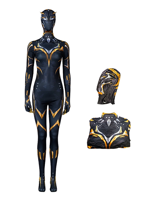 Black Panther Wakanda Forever Halloween Cosplay Shuri Costume Printing Bodysuit Full Set