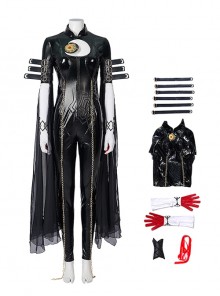 Game Halloween Cosplay Bayonetta Costume Black Bodysuit Full Set