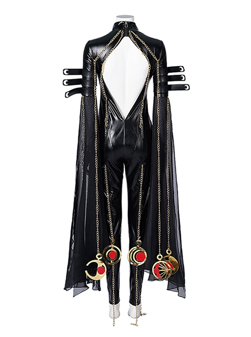 Game Halloween Cosplay Bayonetta Costume Black Bodysuit Full Set