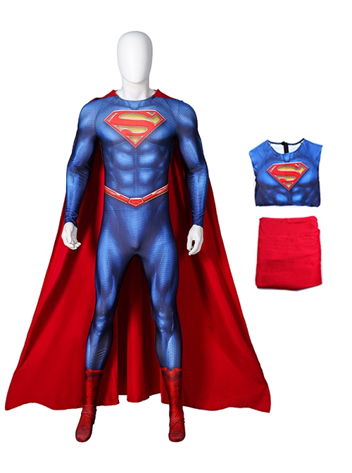 Superman And Lois Season 3 Halloween Cosplay Superman Costume Printing Bodysuit Full Set